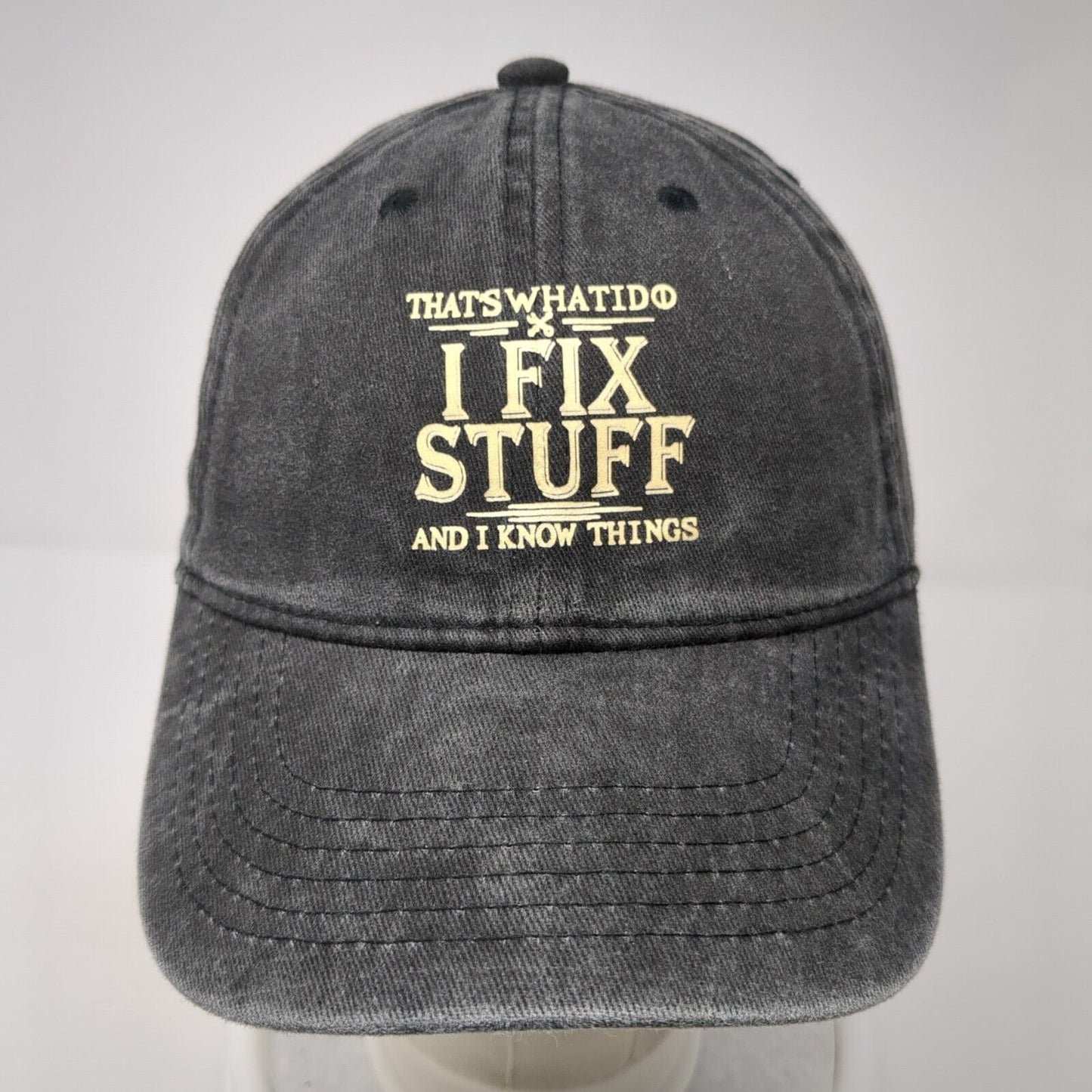 I Fix Stuff Slideback Hat Gray One Size Adjustable 6 Panel Outdoor