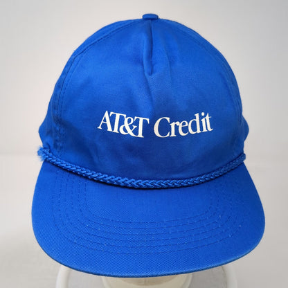 Blue 5 Panel One Size Snapback Hat AT&T Credit Rope Detail Cotton Corporate