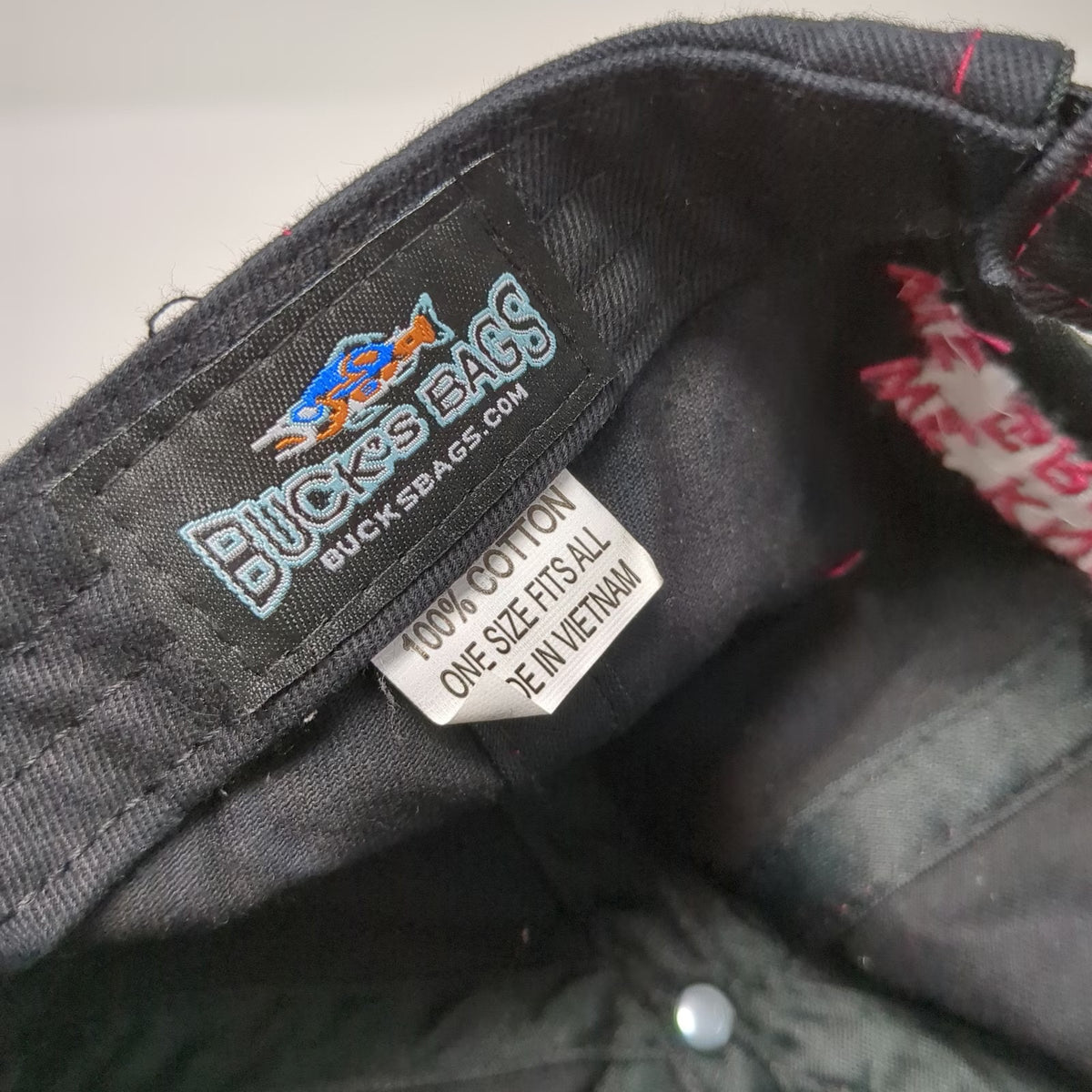 Buck's Bags Baseball Cap Black One Size Farm Bureau Ins Idaho Pink Stitching Hat