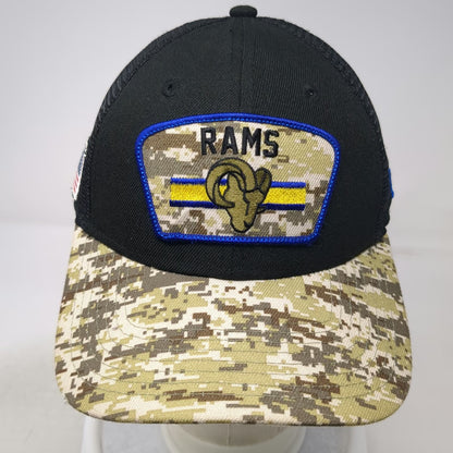 New Era Los Angeles Rams NFL Trucker Hat Green Digital Camo One Size Mesh Flag