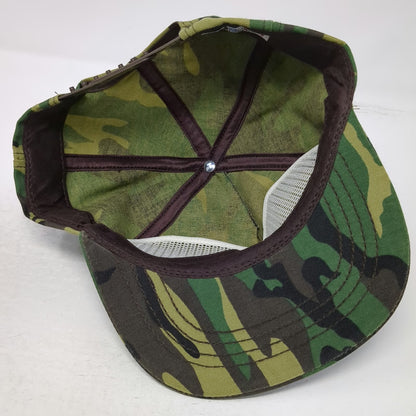 RC Trucker Green OS Ranger Camo Hat Snapback Made in USA Army Military Vintage