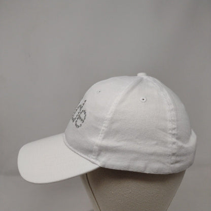 Rhinestone Bride Strapback Hat White OSFM Adjustable Vented Holes 6 Panel UMG