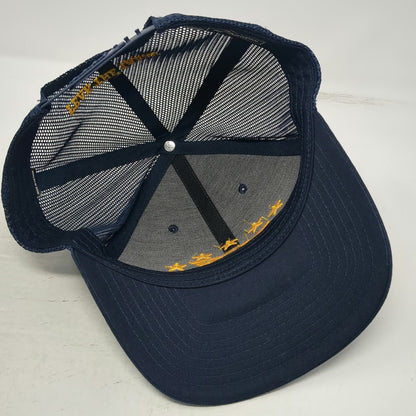 Richardson Trucker Hat Blue Yellow One Size Fear The Talon Eagle Logo Mesh Back