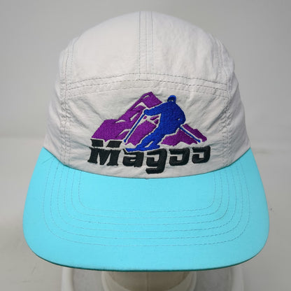 The Dome Swap 5 Panel Gray Blue Magoo Skier One Size Slideback Flat Brim Hat