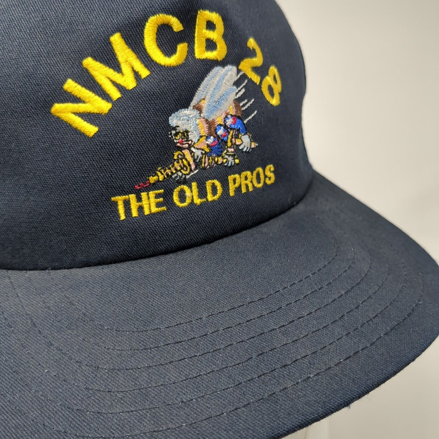 NMCB 28 The Old Pros Snapback Hat Blue OS Adjustable Embroidered Eagle Crest
