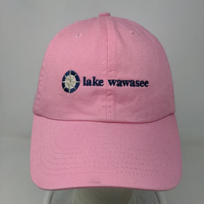 Lake Wawasee Women's Slideback Hat Pink 100% Cotton Embroidered Logo W/Tags