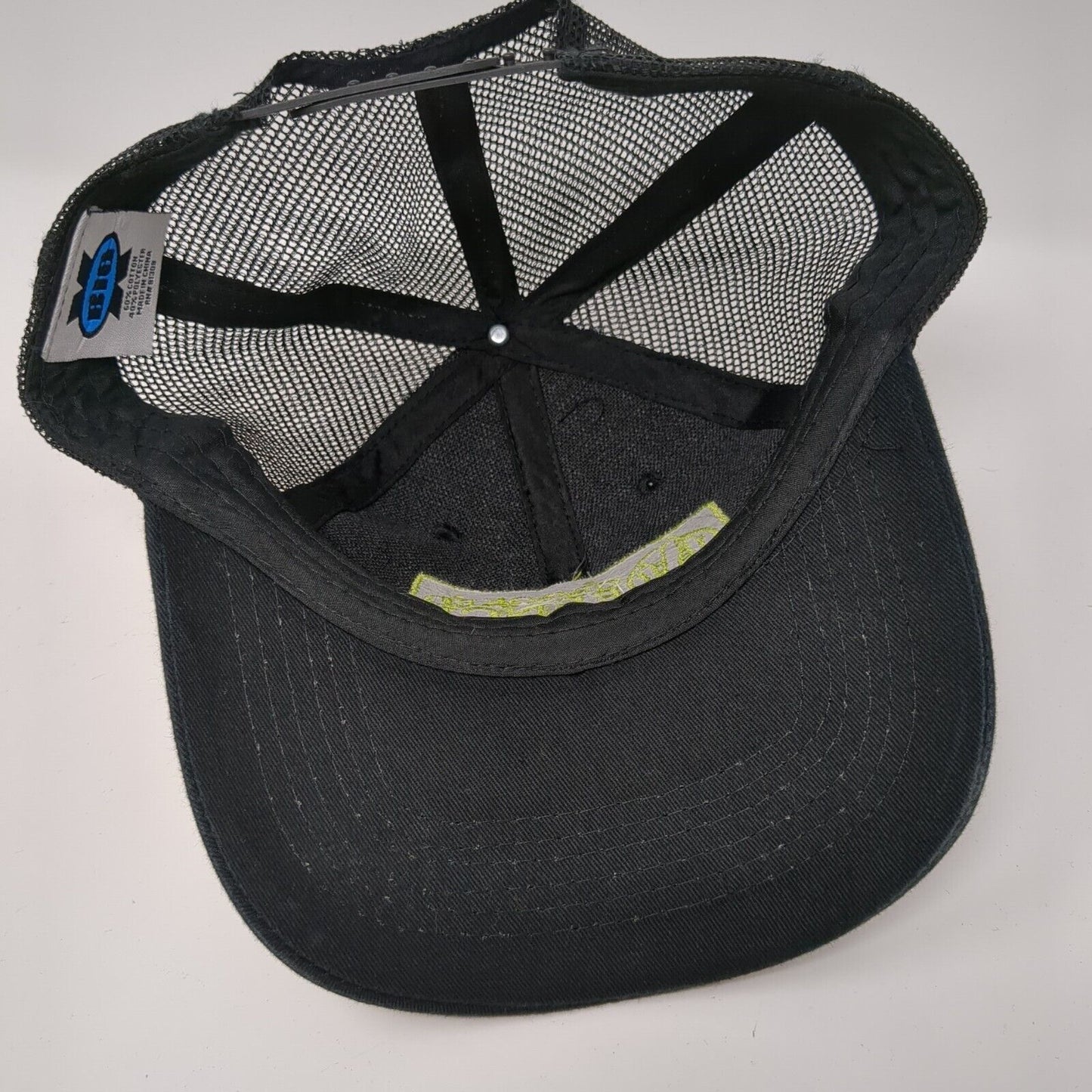 Crooked Fence Brewing Snapback Trucker Hat Black One Size Mesh Back