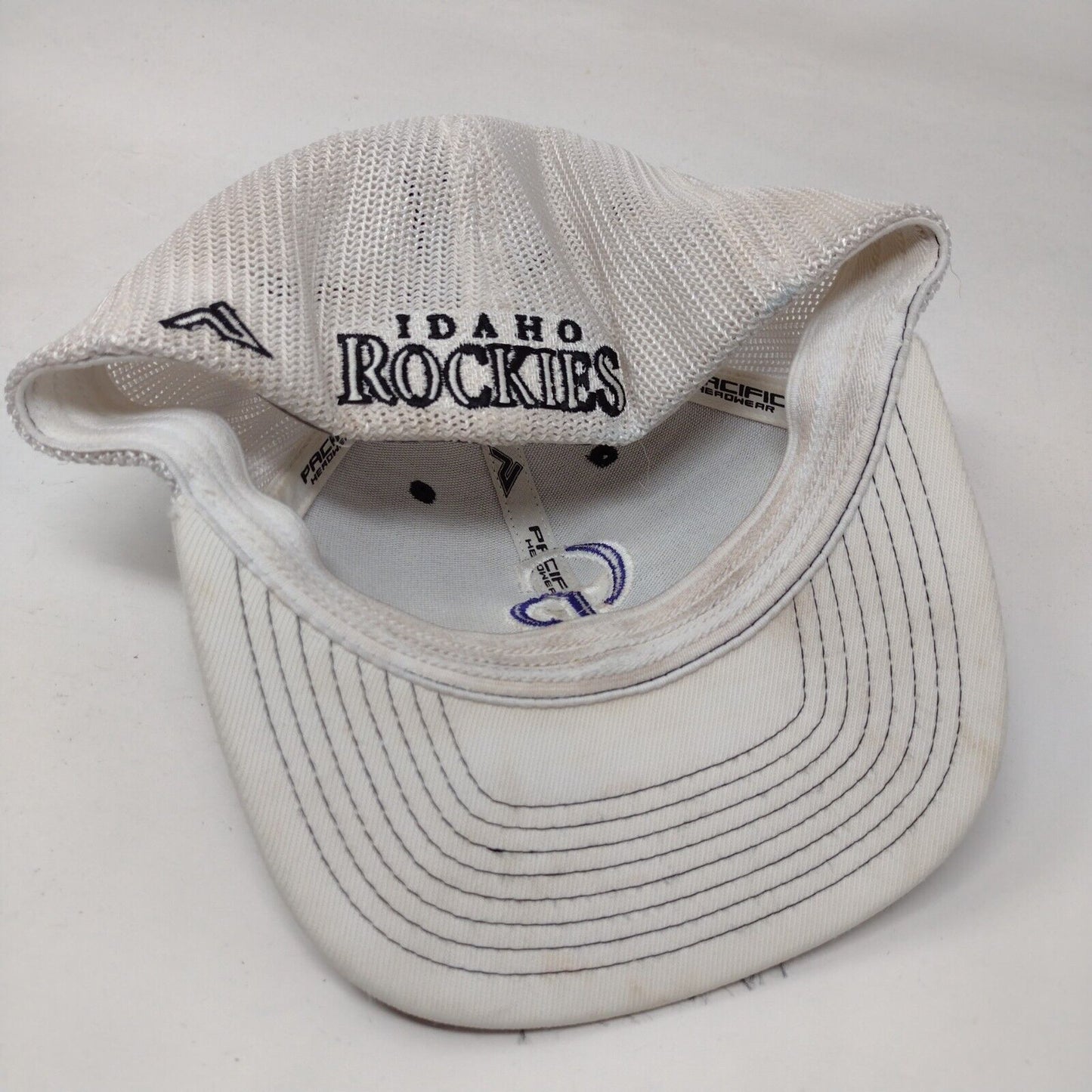 Idaho Rockies Fitted Mesh Back Trucker Hat Black SM-MED Embroidered