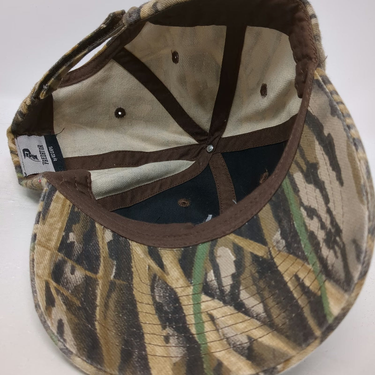 KC Caps Baseball Cap Brown Camo One Size Reed Strapback CED Embroidered Logo Hat