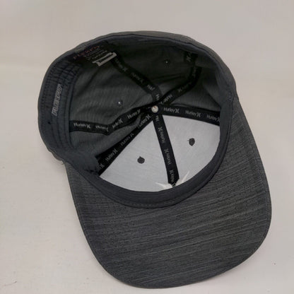 Hurley Fitted Hat Gray L/XL Flexfit Lightweight Embroidered 6Panel Yupoong