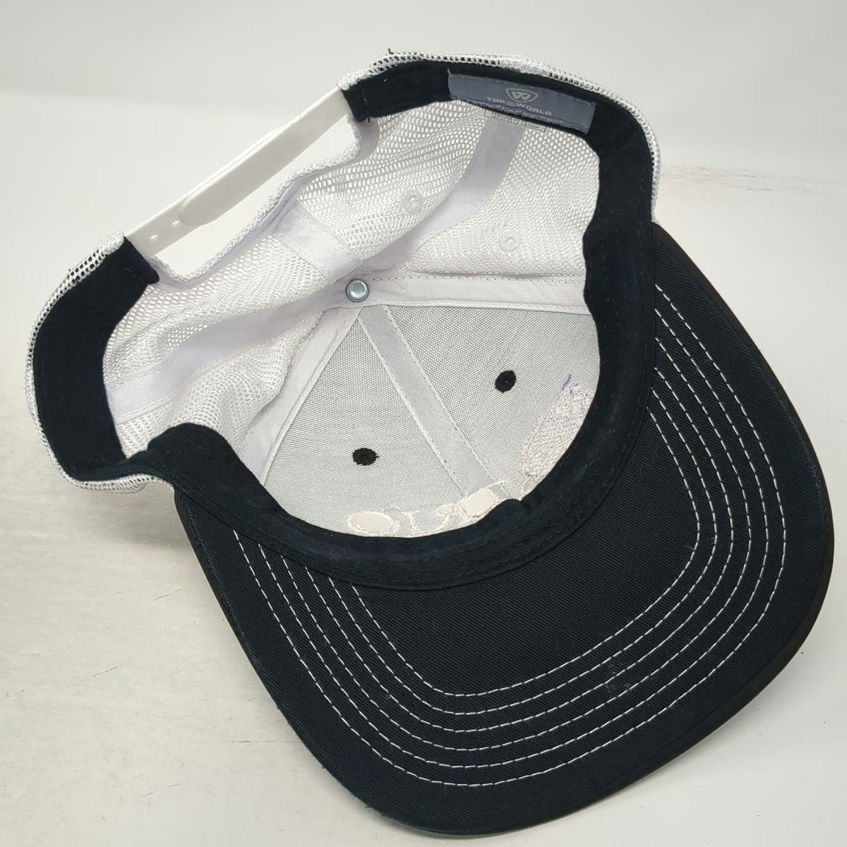 Top of the World Trucker Hat Black White One Size Mesh Snapback Horse Therapy