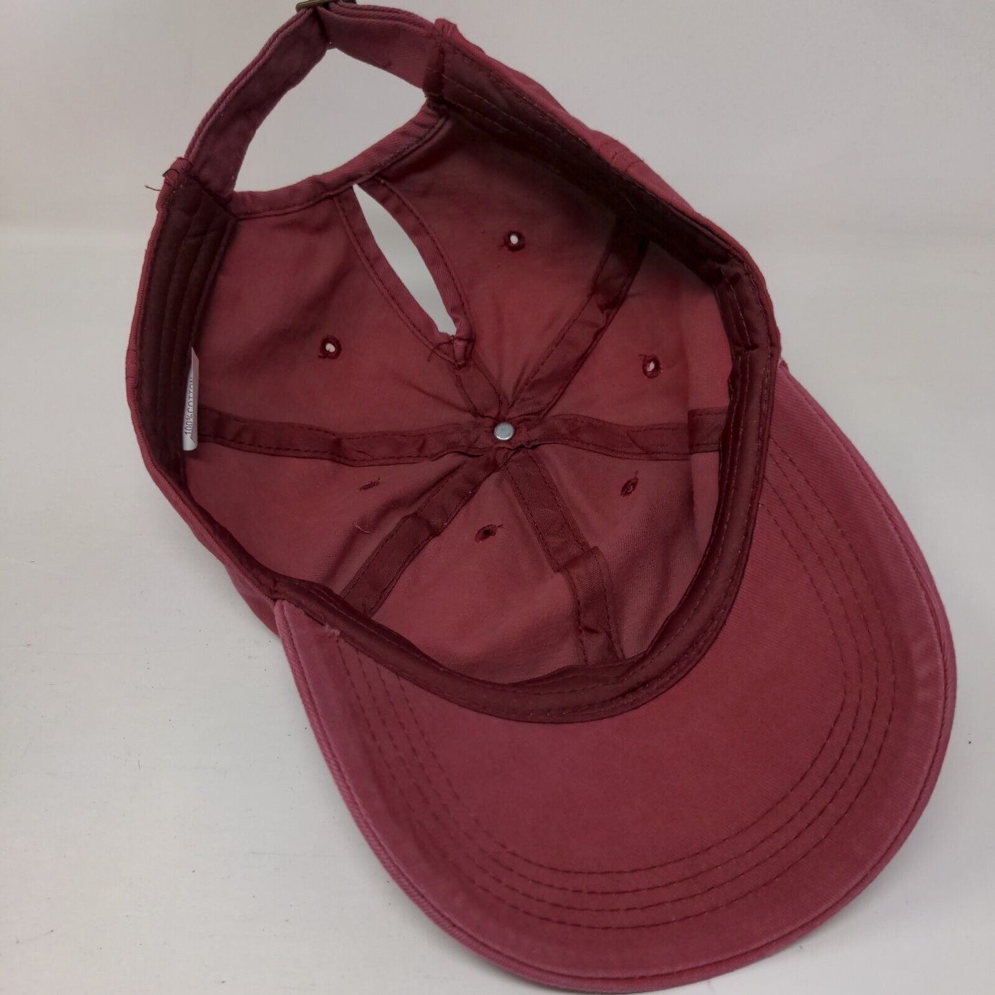 Unbranded Slideback Hat Ponytail Red One Size Adjustable Solid Blank