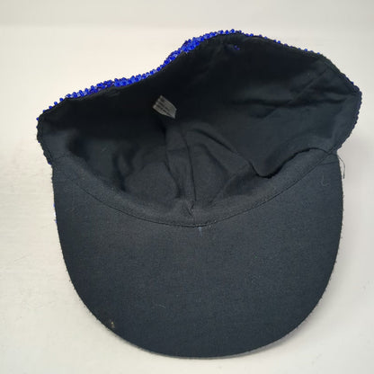 Blue Baseball Cap One Size Sequins Stars Red Silver Patriotic Sparkle Bling Hat