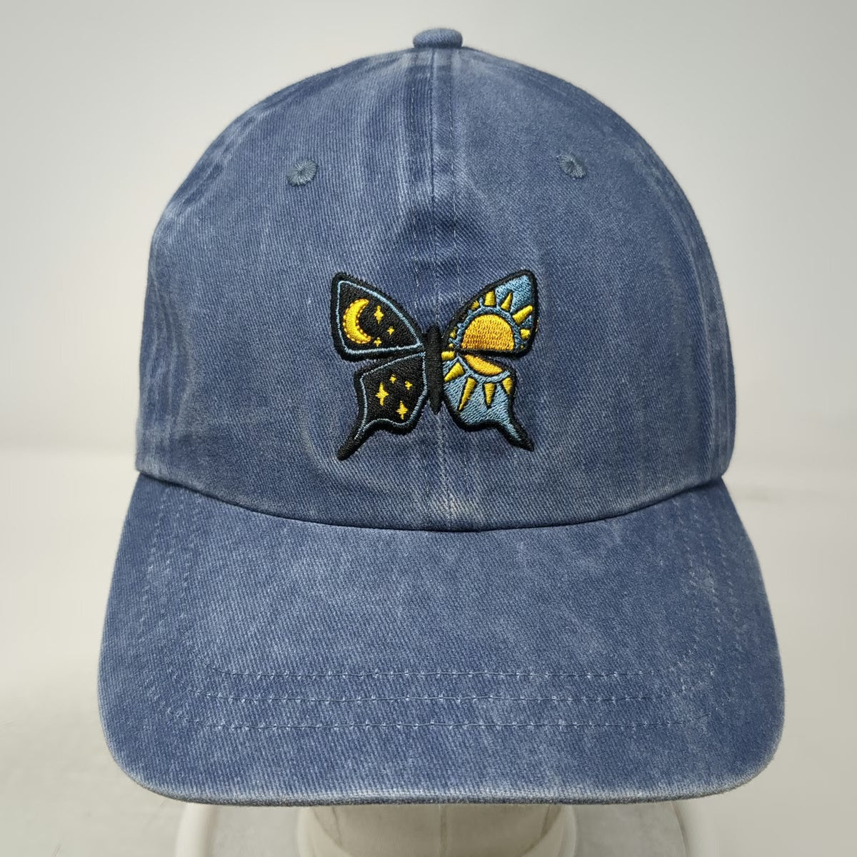 Wild Fable Baseball Cap Blue One Size Butterfly Sun Moon Cotton Slideback Hat