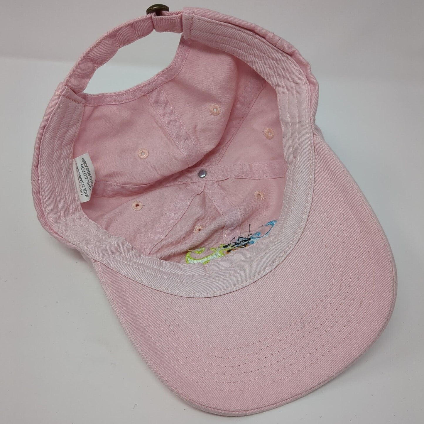 Dogs Slideback Hat Pink One Size Adjustable Embroidered Solid 6 Panel