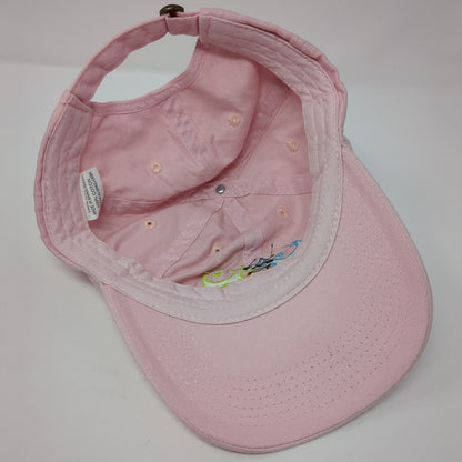 Dogs Slideback Hat Pink One Size Adjustable Embroidered Solid 6 Panel