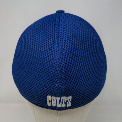 New Era Men's Fitted Hat Blue M-L Indianapolis Colts 39Thirty Metal Logo Signed
