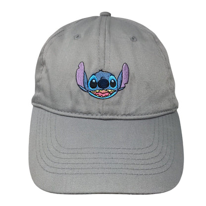 Disney Stitch Ohana Strapback Hat Gray One Size Embroidered 6 Panel