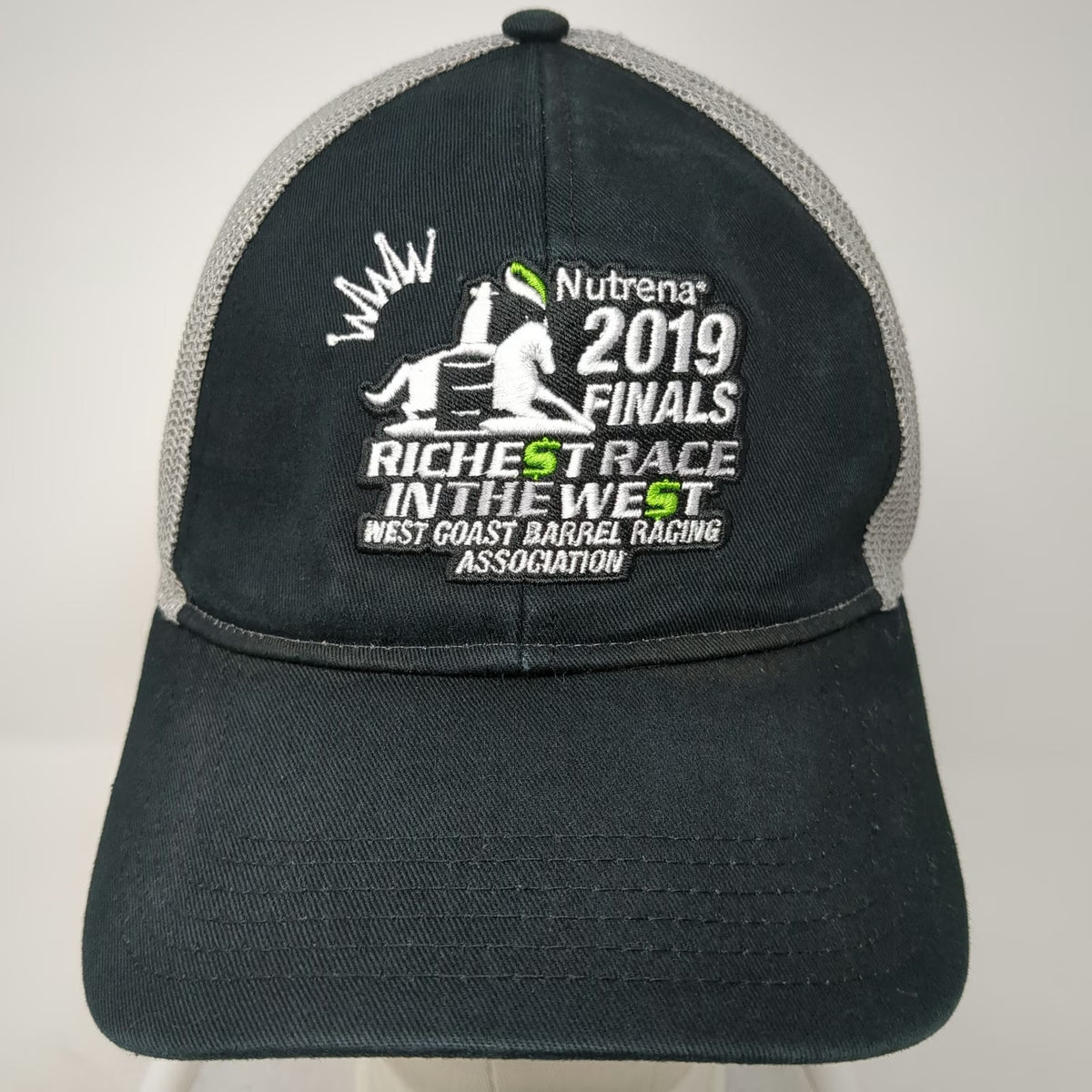 Otto Trucker Hat Black Gray One Size Mesh Snapback Barrel Racing Richest Race