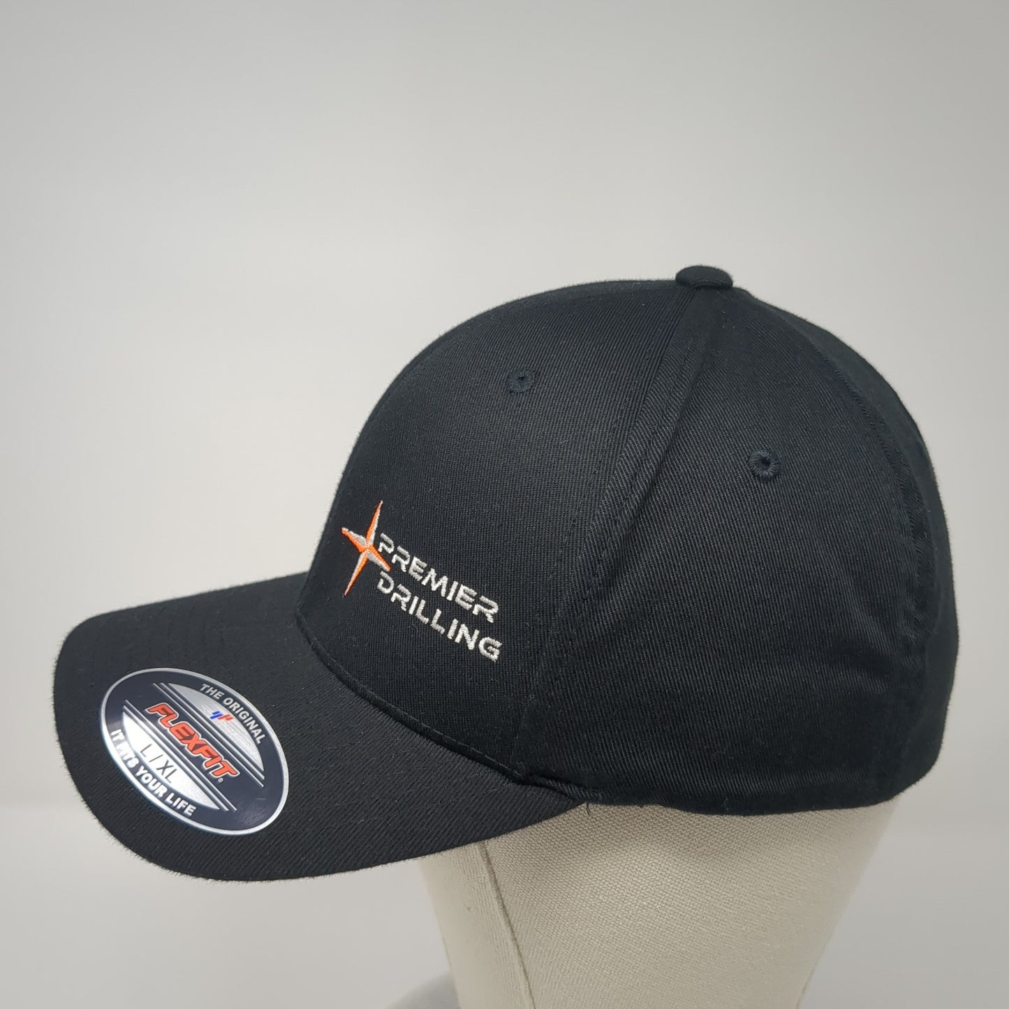 Premier Drilling Fitted Baseball Cap Black XL Lightweight Embroidered Flexfit