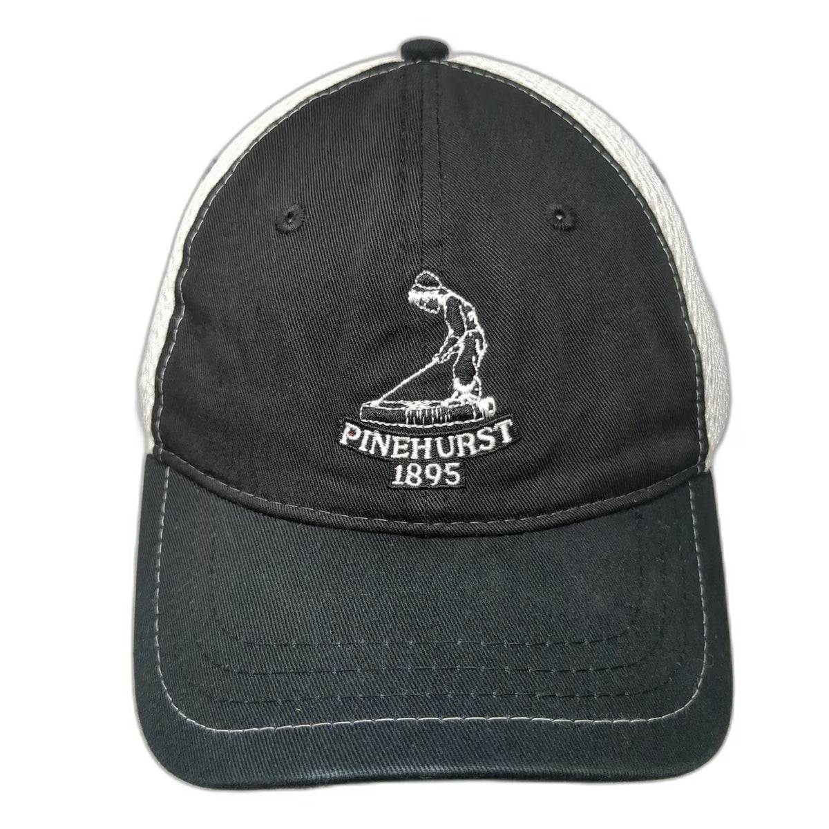 Pukka Baseball Cap Black One Size Pinehurst 1895 Golf Mesh Back Strapback Hat