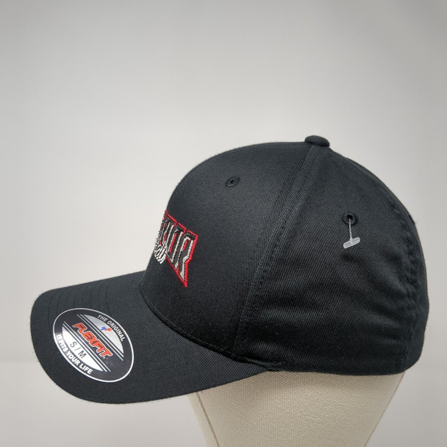 Superior Asphalt Fitted Hat Black S/M Stretch Flexfit Port Authority