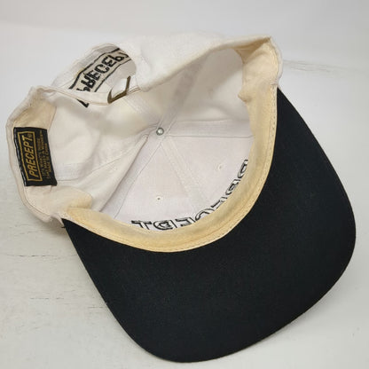 Precept Baseball Cap White OSFM Black Brim Embroidered Golf Slideback Hat Logo