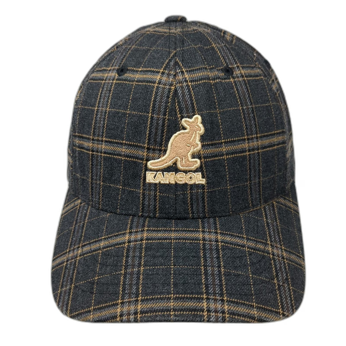 Kangol Baseball Cap Gray Plaid XL Flexfit Fitted Hat Suede Undervisor Logo