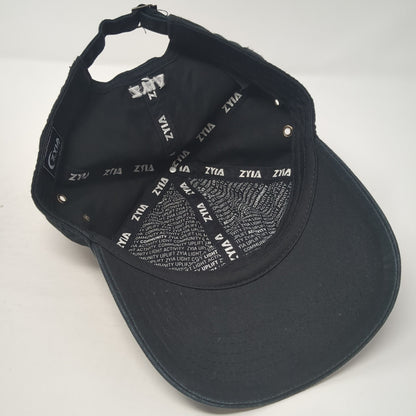 Zyia Active Slideback Hat Black One Size Adjustable Solid Embroidered