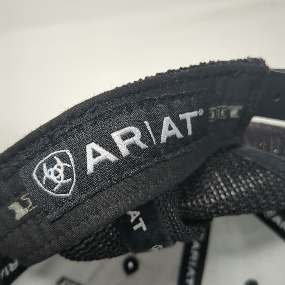 Ariat Trucker Hat Black One Size Shield Logo Mesh Back Snapback Flexfit Tech