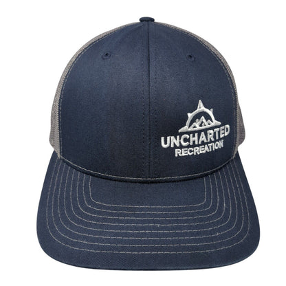 Uncharted Recreation Snapback Trucker Hat Blue One Size Mesh Back