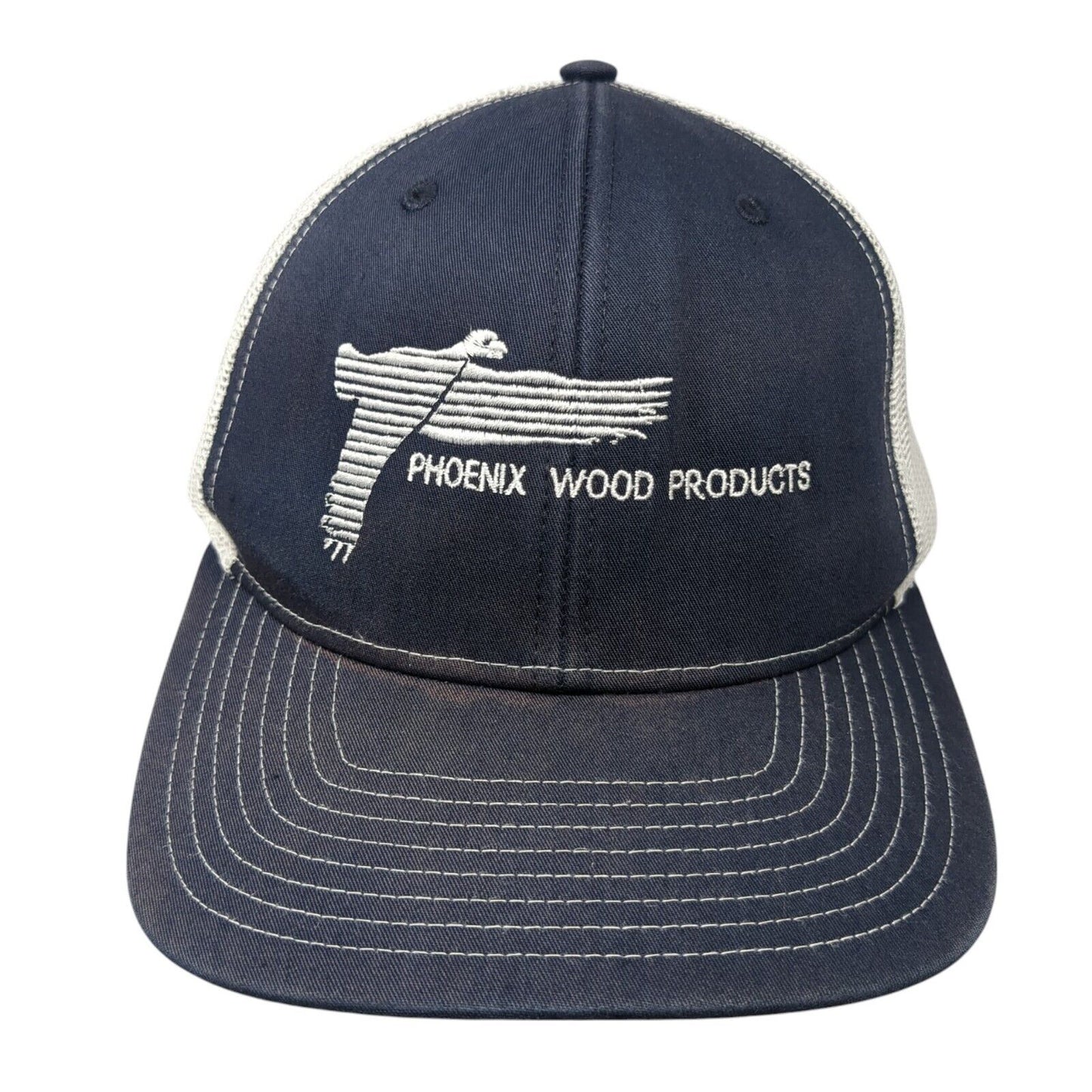 Phoenix Wood Products Snapback Trucker Hat Blue OS Adjustable Mesh Richardson