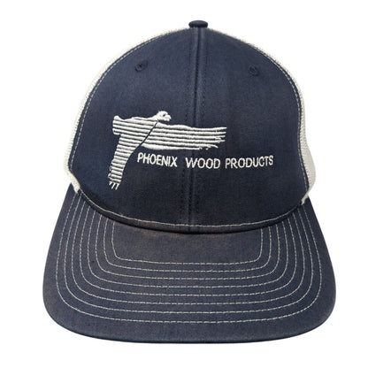 Phoenix Wood Products Snapback Trucker Hat Blue OS Adjustable Mesh Richardson