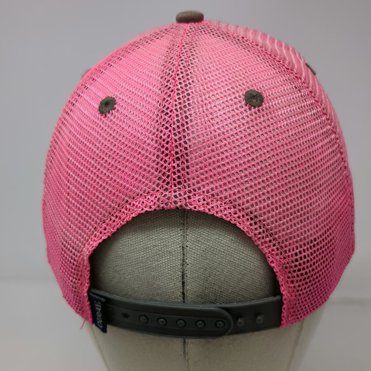 Ouray Sportswear Alaska Love Trucker Hat Brown Pink One Size Heart Patch