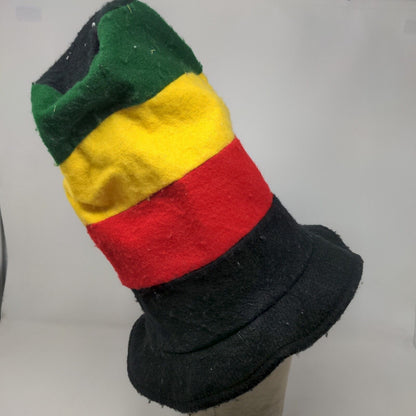Unbranded Men's Tall Hat Black Red Green Yellow Stripes Novelty