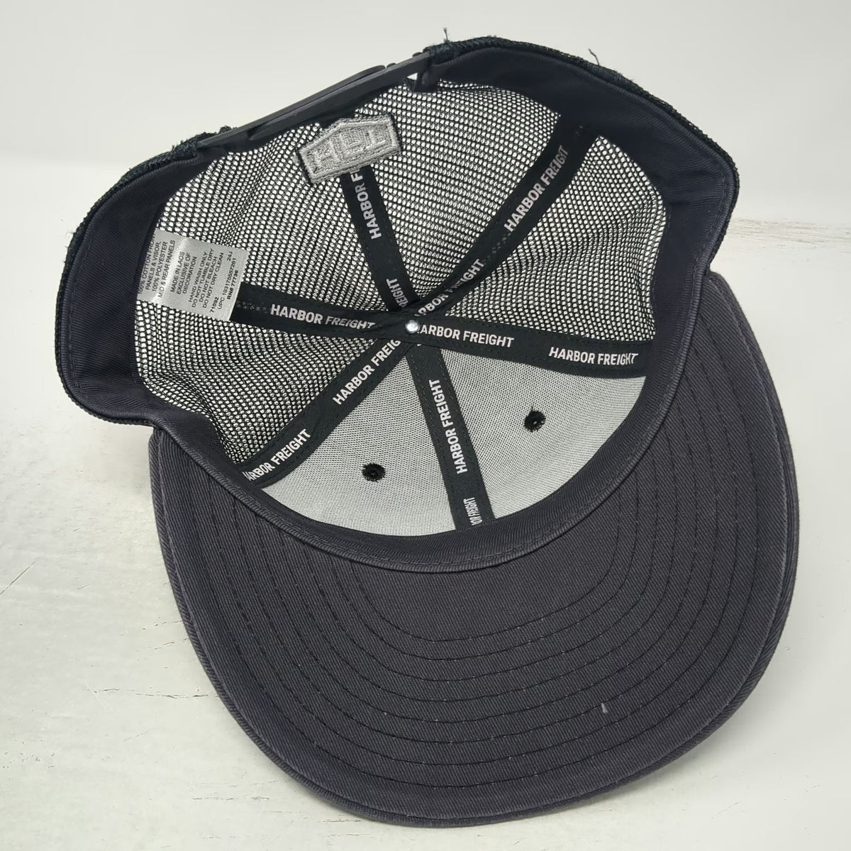 Harbor Freight Trucker Hat Gray One Size Mesh Snapback Logo Patch HFT EST 1977