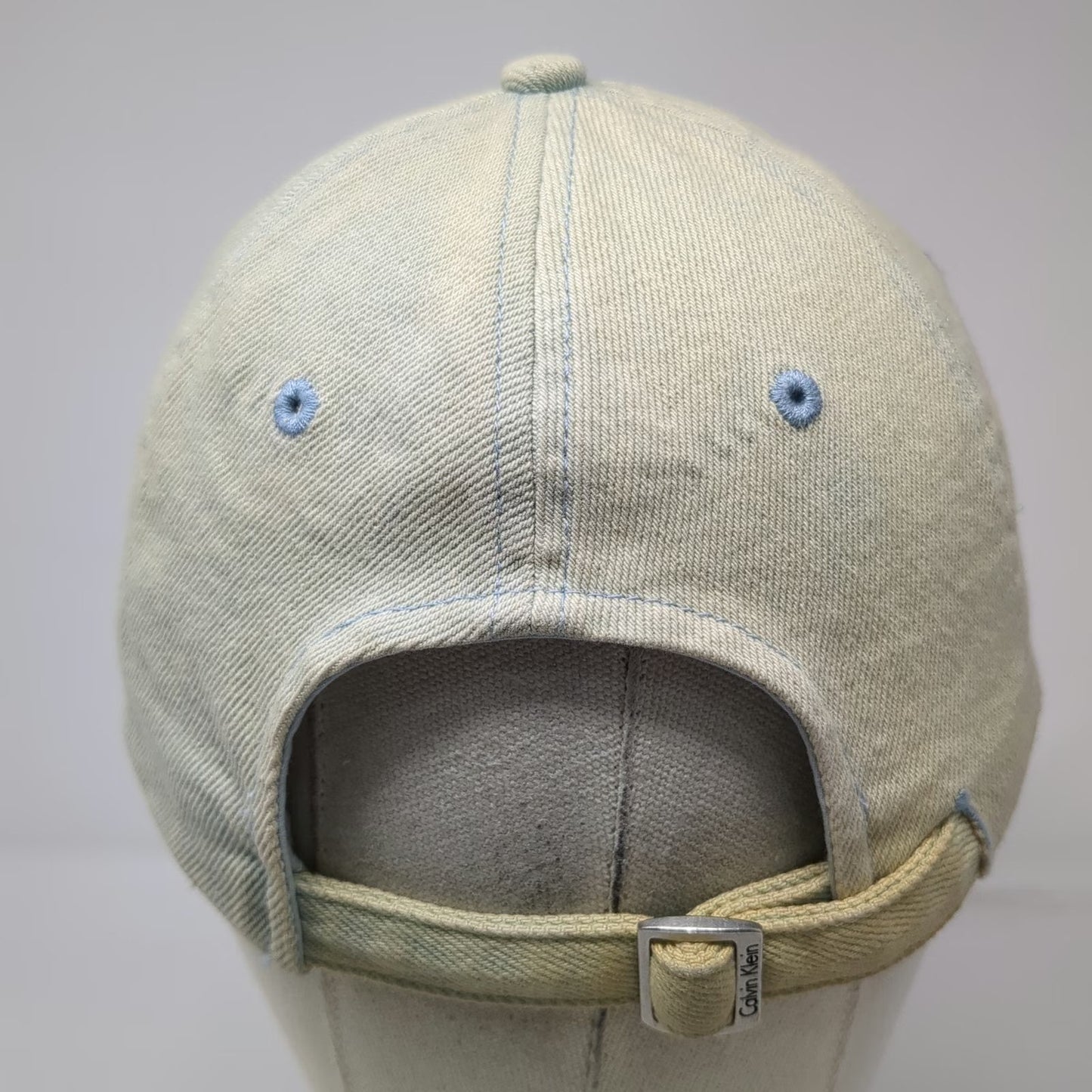 Calvin Klein Jeans Baseball Cap Blue One Size Slideback Light Wash Denim Hat