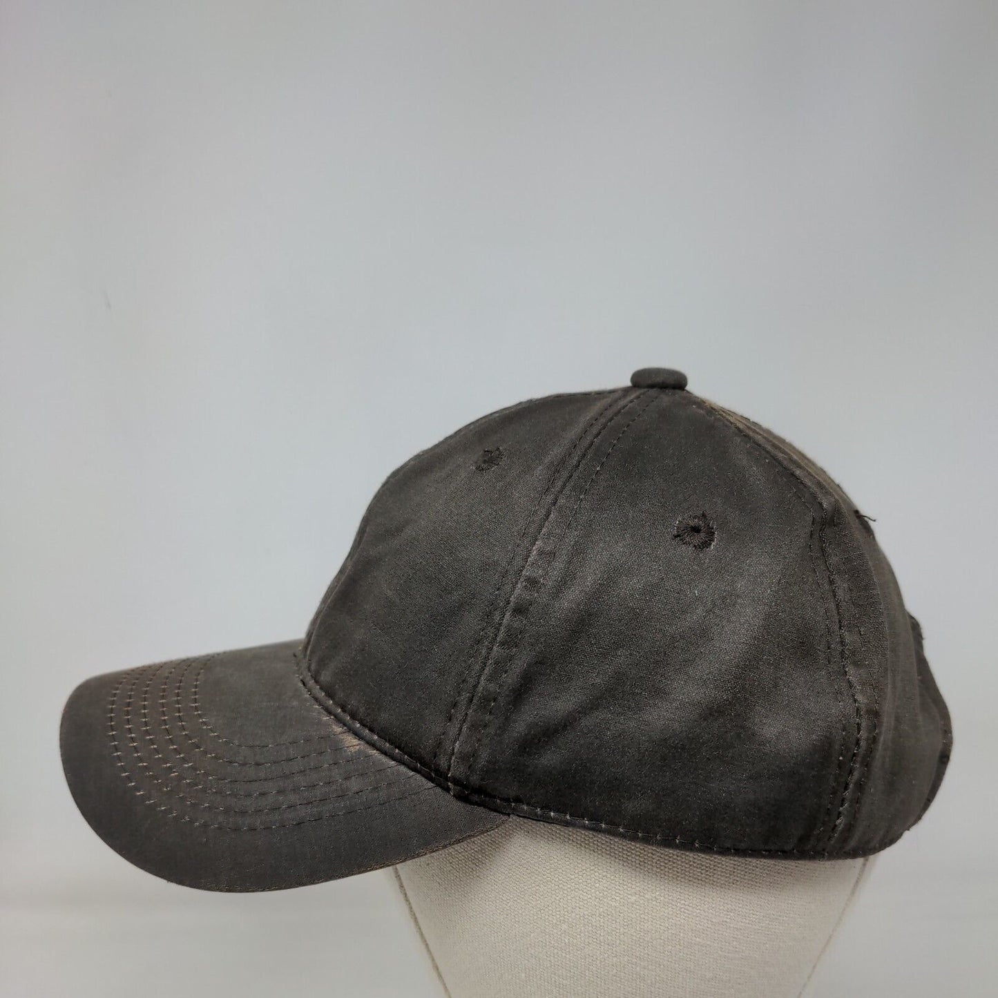 Unbranded Strapback Hat Brown One Size Adjustable Vented Holes 6 Panel Blank