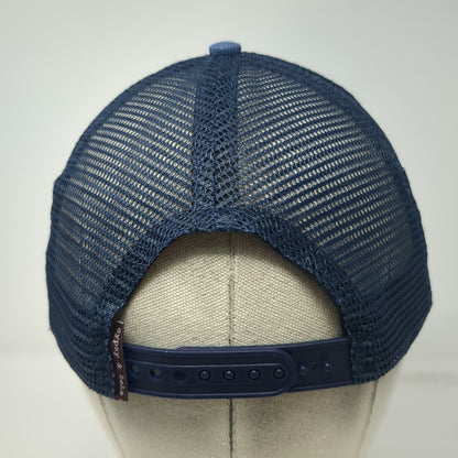 Gypsy & Lolo Trucker Hat Blue OSFM Upcycled Fabric Mandala Pattern Mesh Snapback
