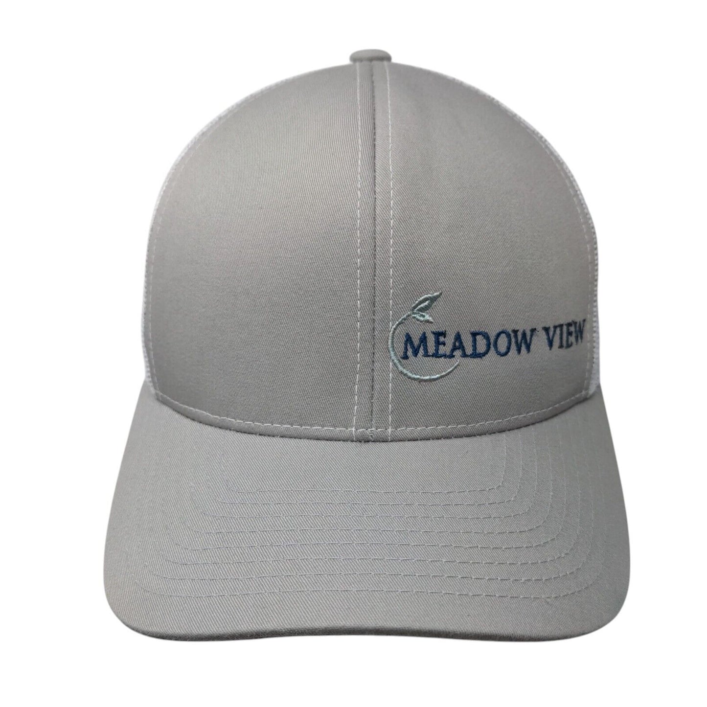 Meadow View Snapback Trucker Hat Gray One Size Mesh Back Embroidered