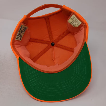 Buck Bay Orange Trucker Hat Dog Pointer Embroidered Hat Ear Flaps Vintage Foam