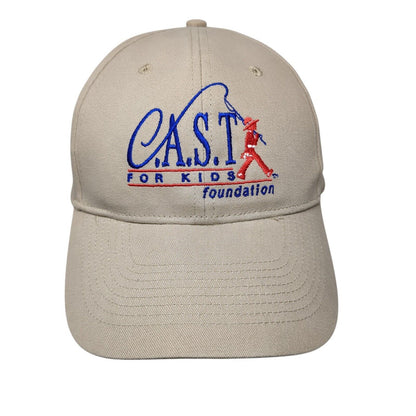 CAST For Kids Foundation Strapback Hat Tan One Size Adjustable Embroidered KC