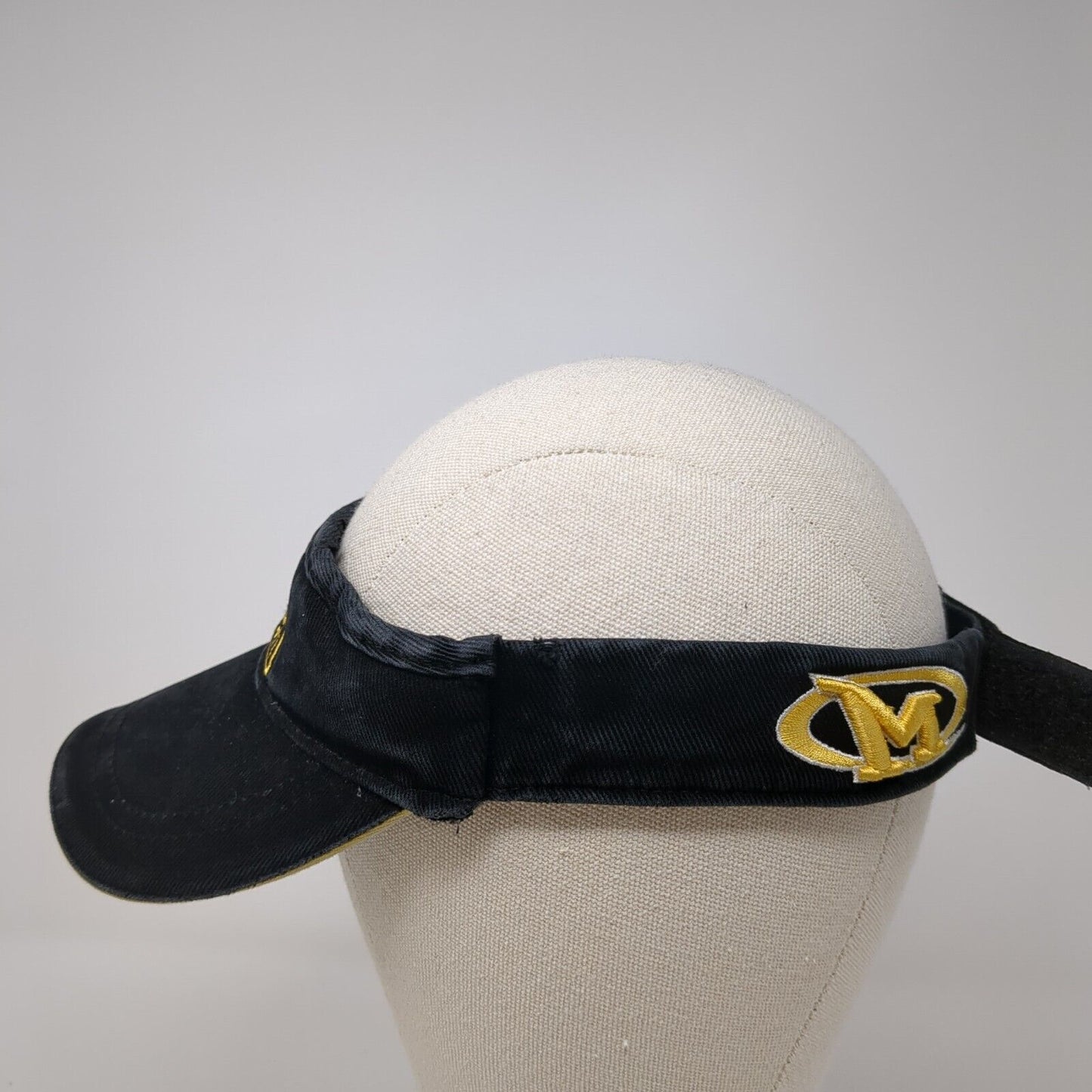 Marker Strapback Sun Visor Cap Black One Size Adjustable Embroidered Lightweight