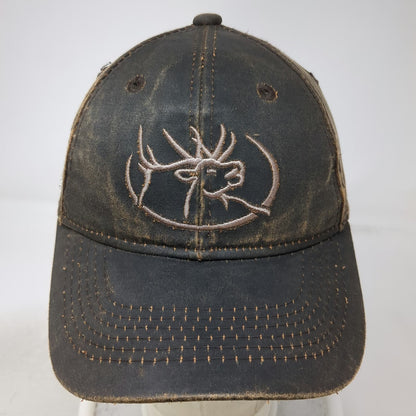 RMEF Snapback Brown One Size Distressed Elk Hunting Conservation Logo Hat
