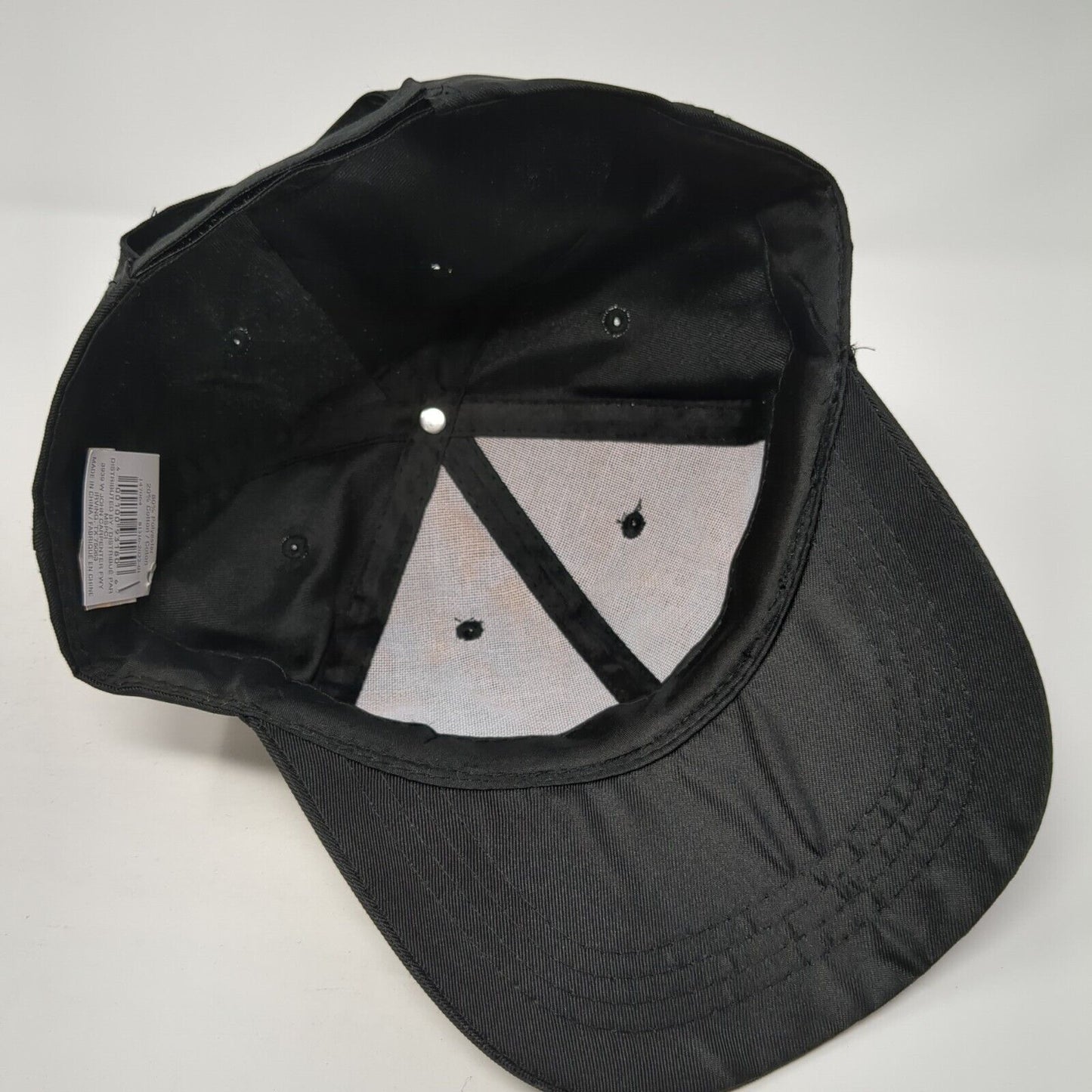Unbranded Strapback Hat Black One Size Adjustable Vented Holes 6 Panel Blank