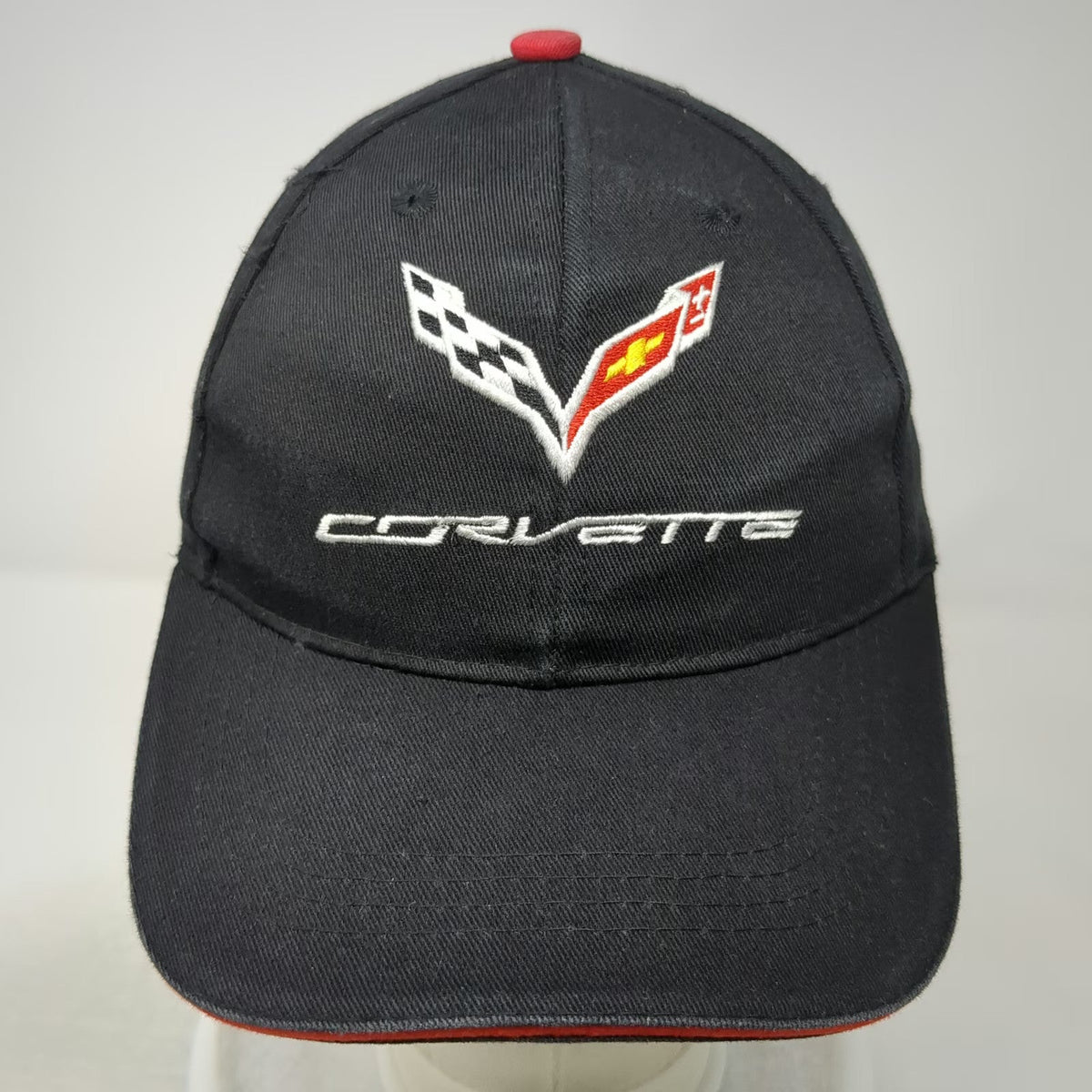 Corvette C7 Logo Baseball Cap Black One Size Cotton Embroidered Slideback Hat