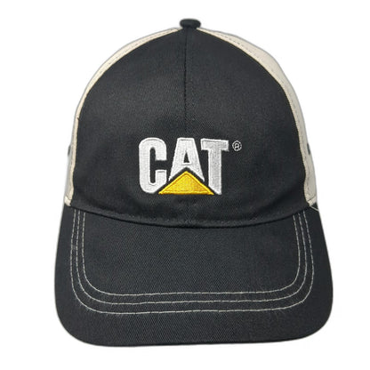 Caterpillar CAT Baseball Cap Black Beige One Size Contrast Stitch Logo Work Hat