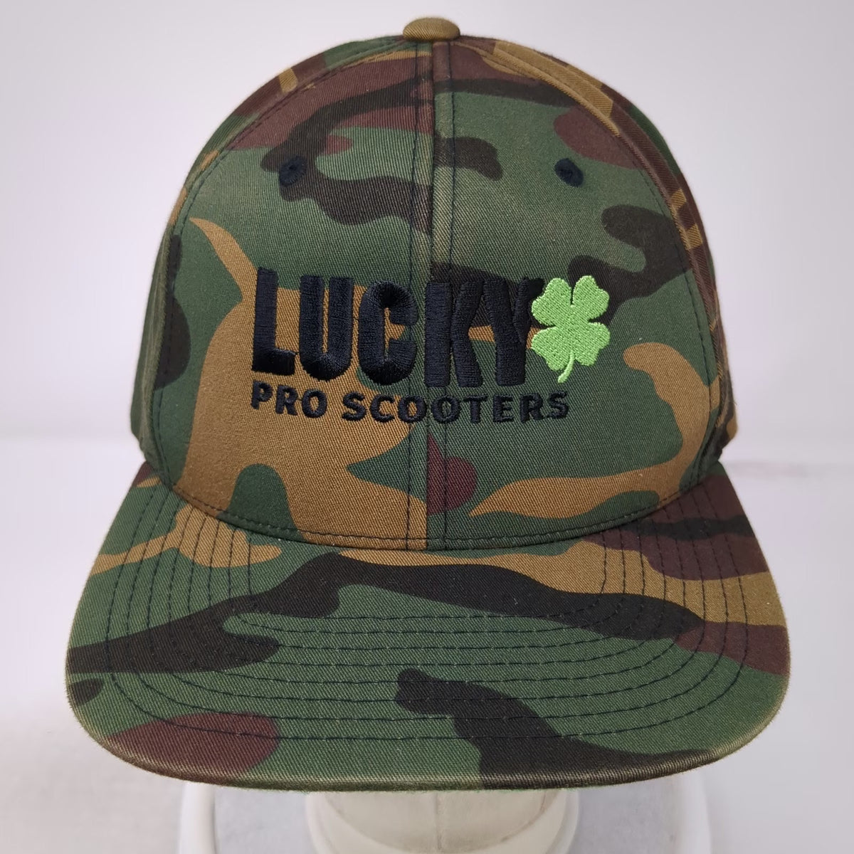 Yupoong Snapback Lucky Pro Scooters Green One Size Camo Clover Flat Brim Hat