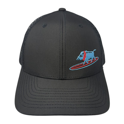Surfing Blue Pig Snapback Mesh Back Trucker Hat Black One Size Adjustable