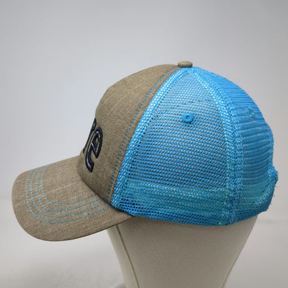 Pistil Trucker Hat Brown One Size Mesh Back Snapback Dare Logo Blue Mesh